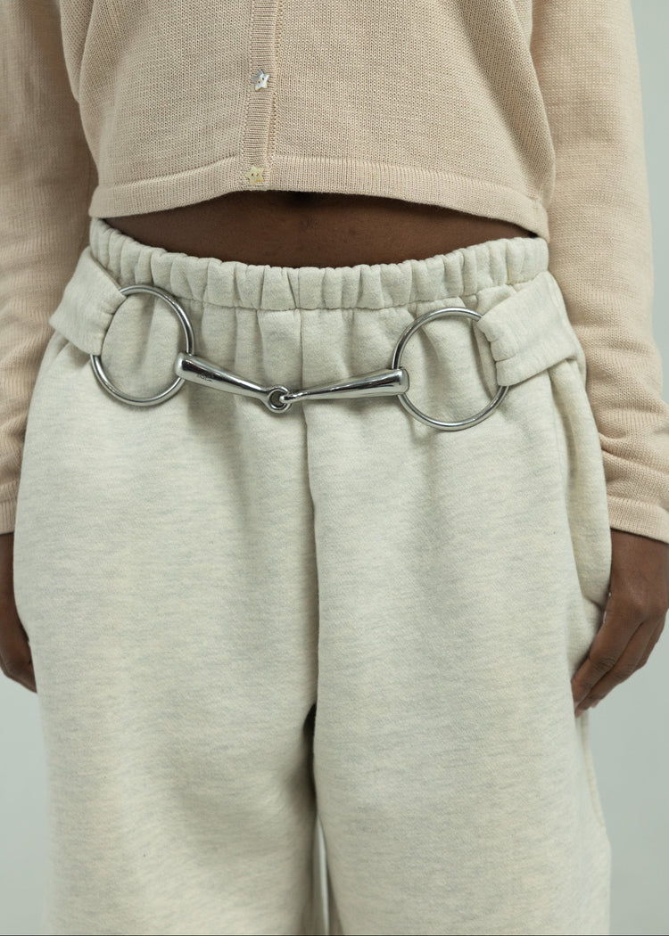 Bit Flared Sweats- Pebble