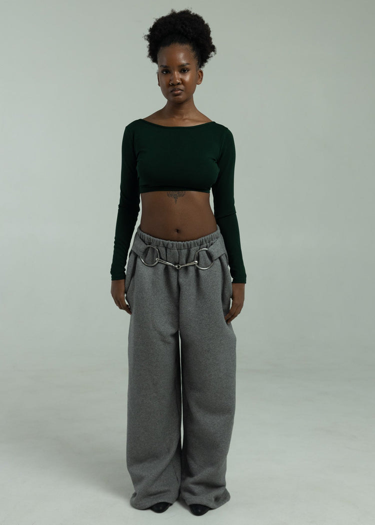 Bit Flared Sweats- Charcoal