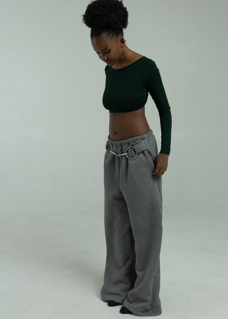 Bit Flared Sweats- Charcoal