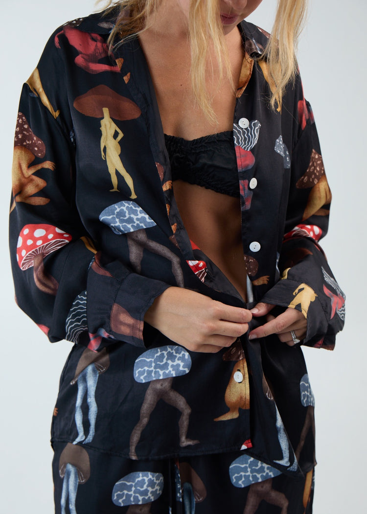 Midnight Magic Mushroom PJ Top