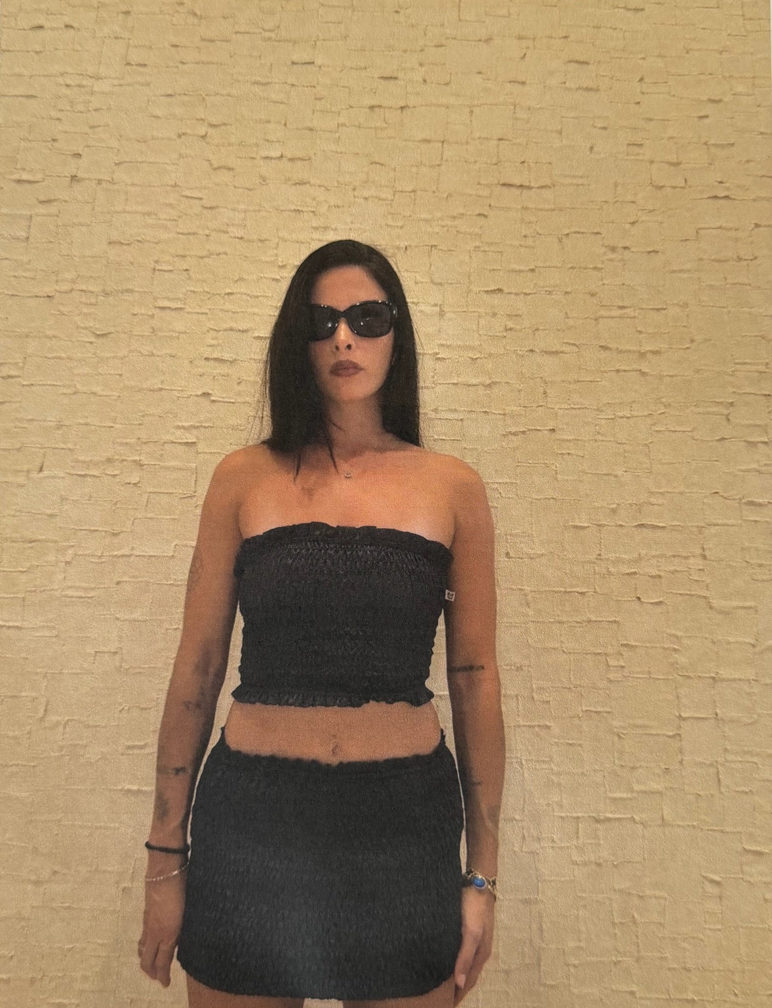model wearing magic tube top onyx main photo