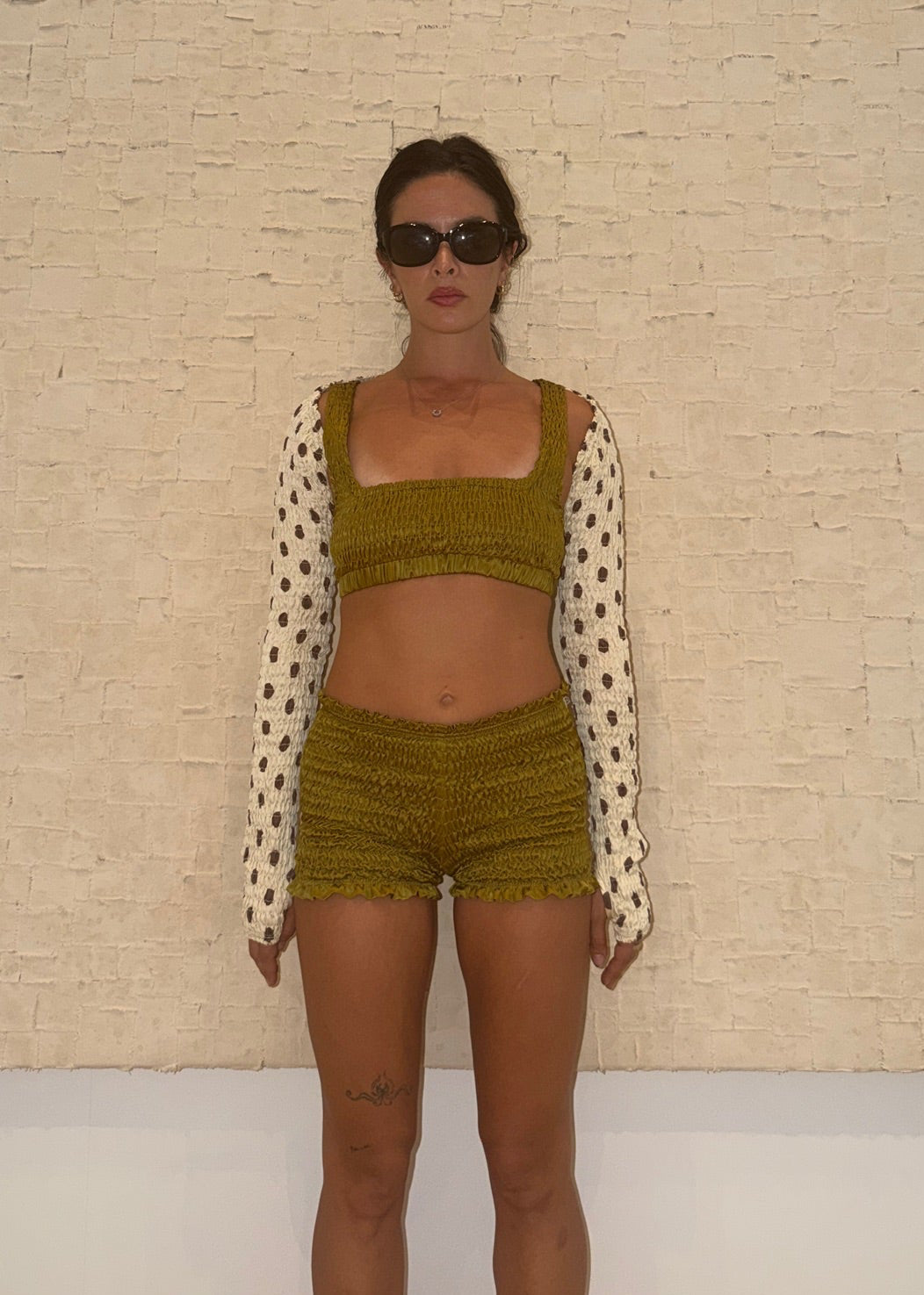 model wearing henna dot bolero main photo