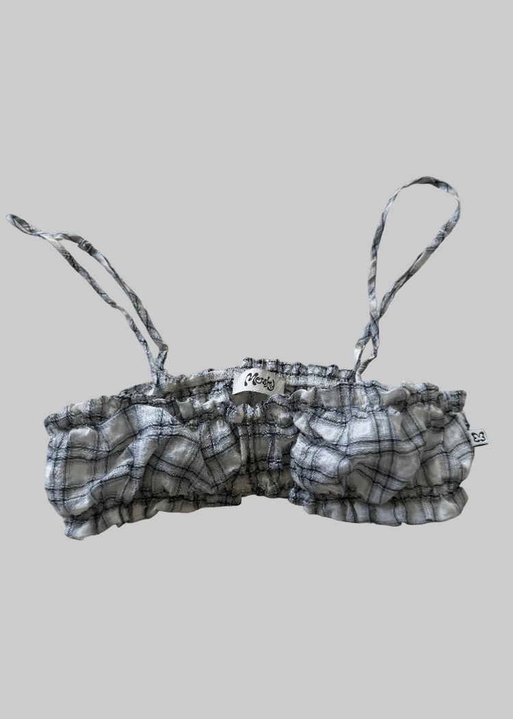 Veil bra in lake plaid flat photo