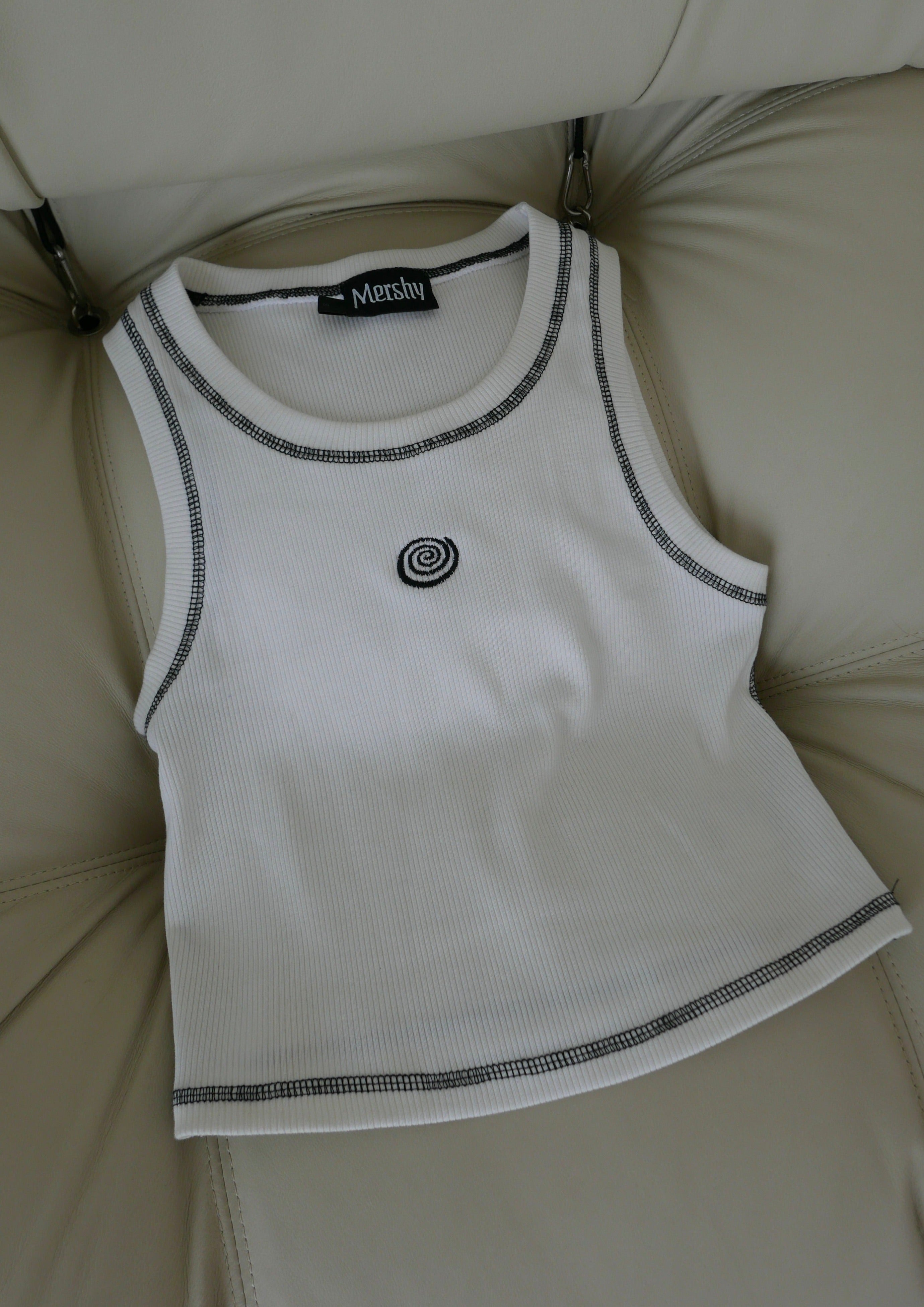 Endless Spiral Tank- White